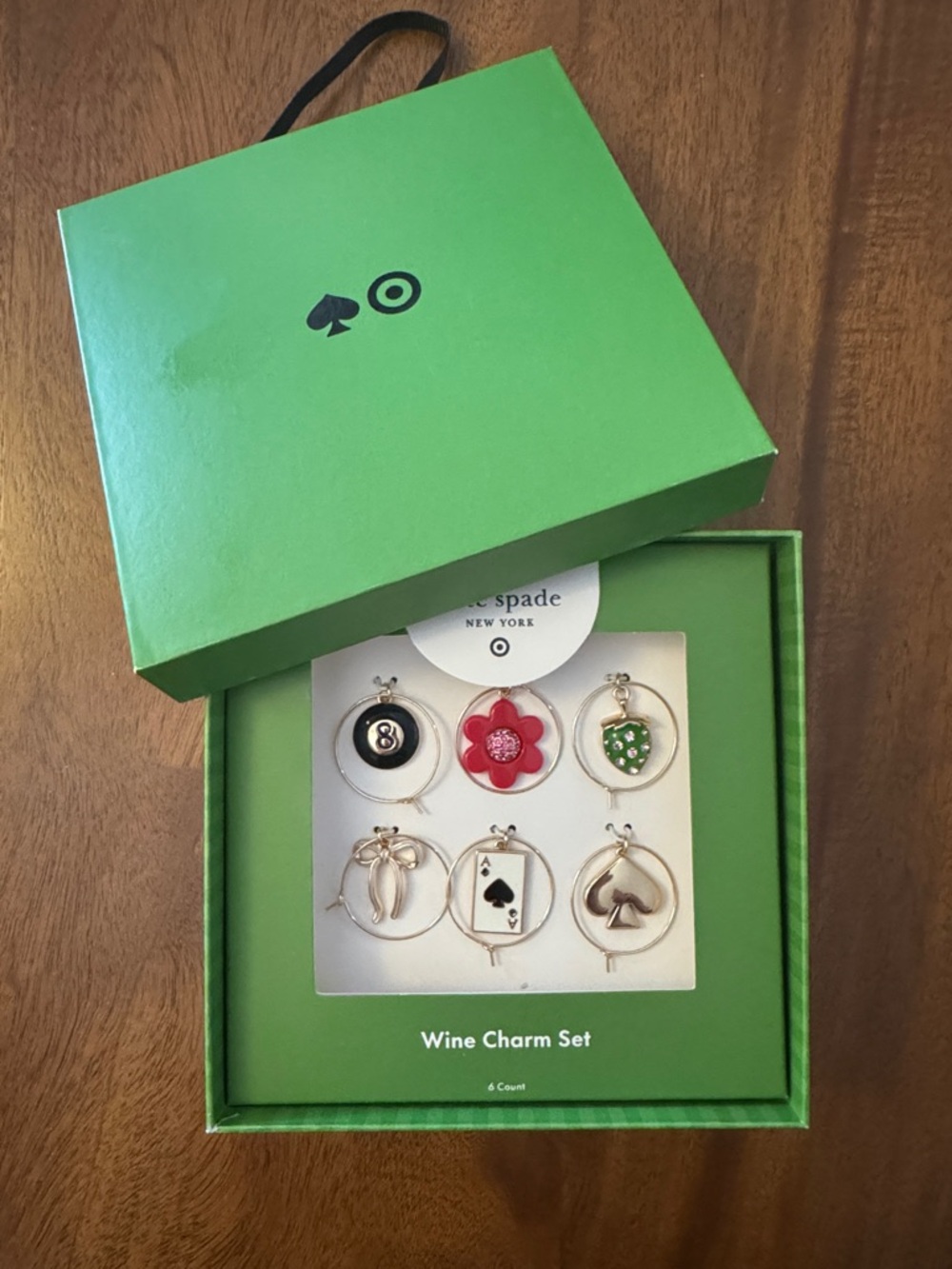kate spade Gold-Tone Wine Charm Set with Red & Green Accents